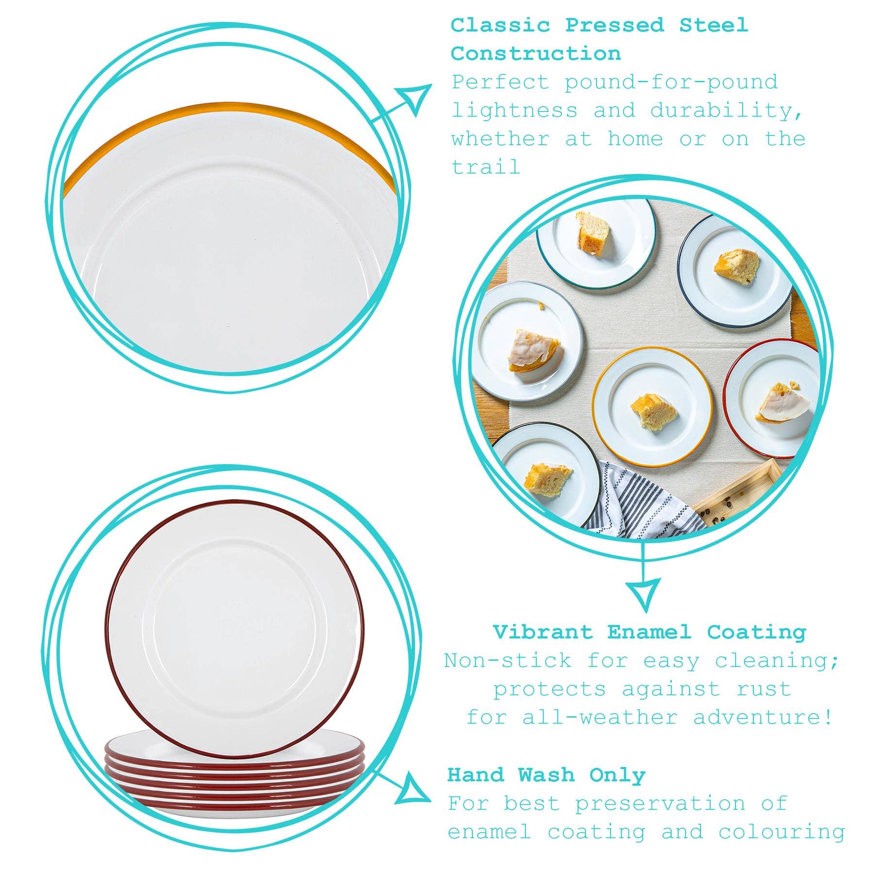 Navy Rim Enamel Side Plate - Rinkit Pty Ltd - Nest & Bird