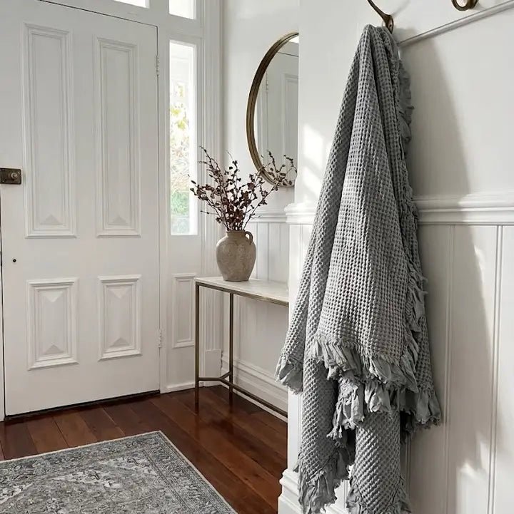 Organic Cotton Throw - Grey -Mama and Tochter- Nest & Bird