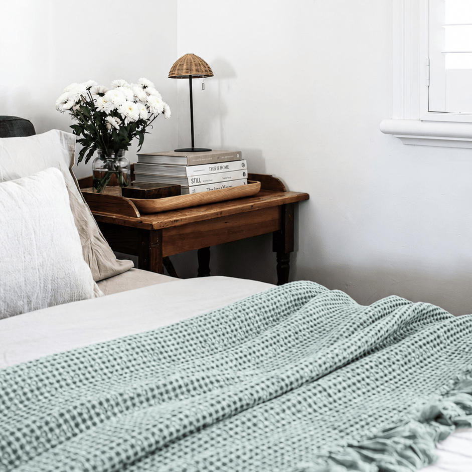 Organic Cotton Throw - Sea Green -Mama and Tochter- Nest & Bird