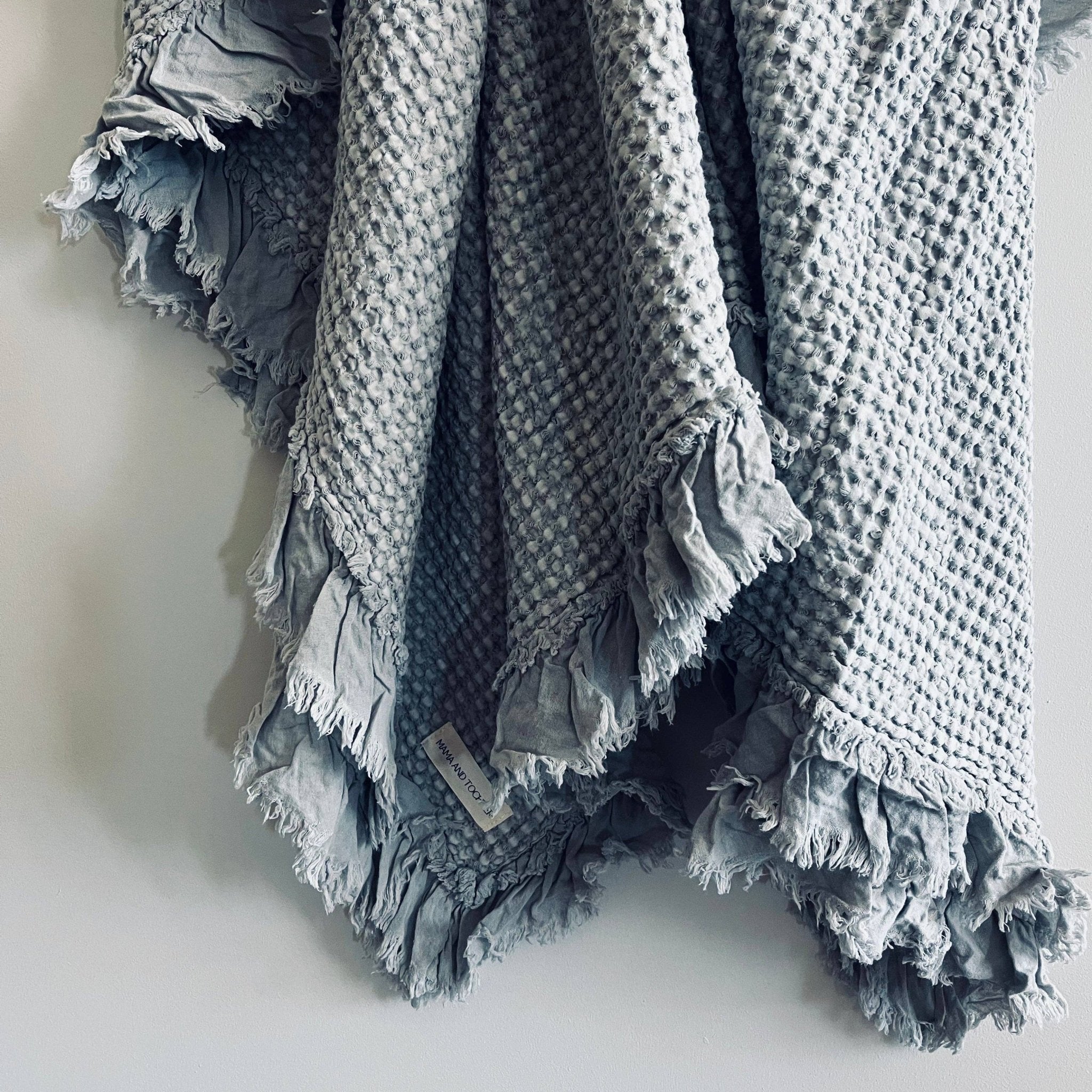 Organic Cotton Waffle Throw - Grey - Mama and Tochter - Nest & Bird