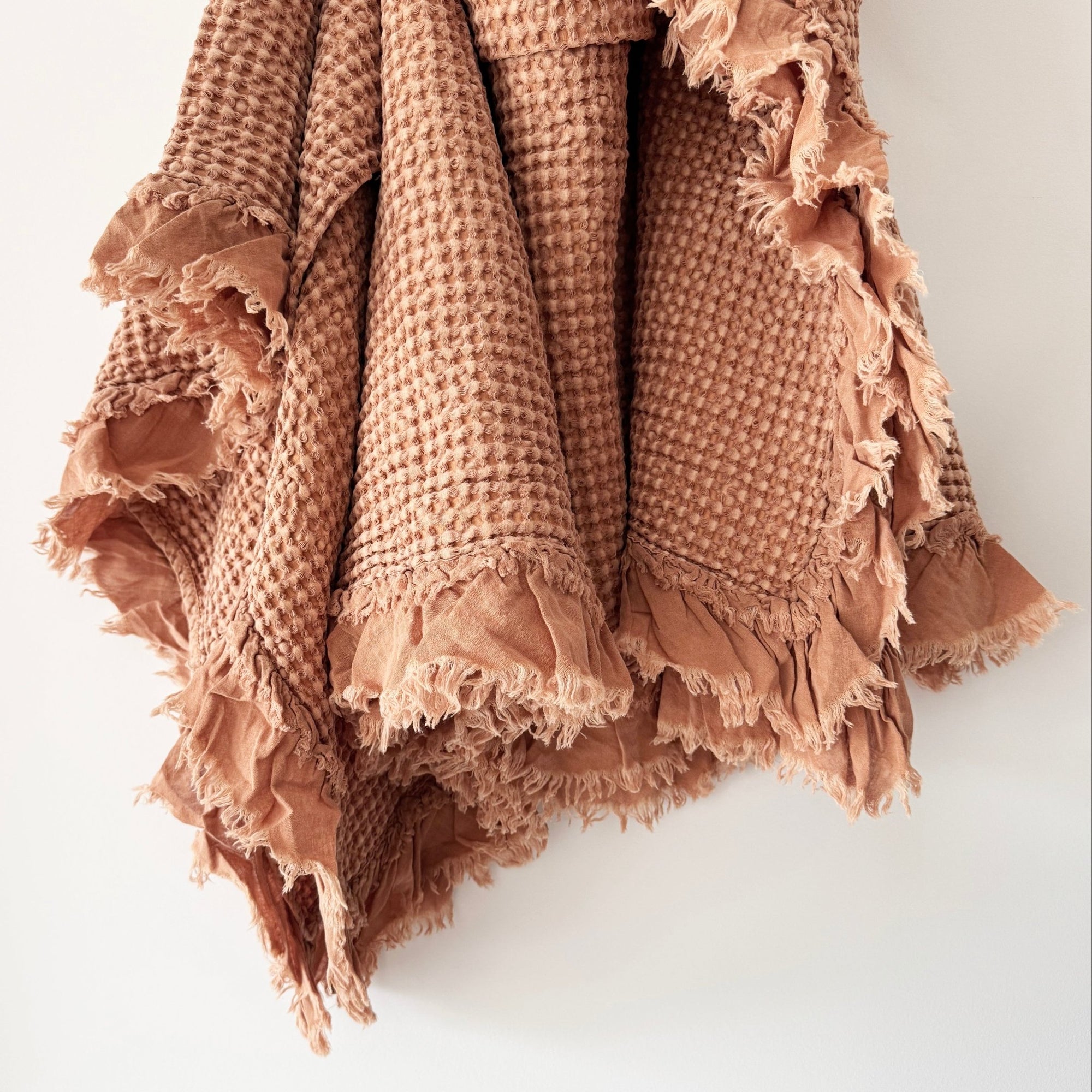 Organic Cotton Waffle Throw - Rust - Mama and Tochter - Nest & Bird
