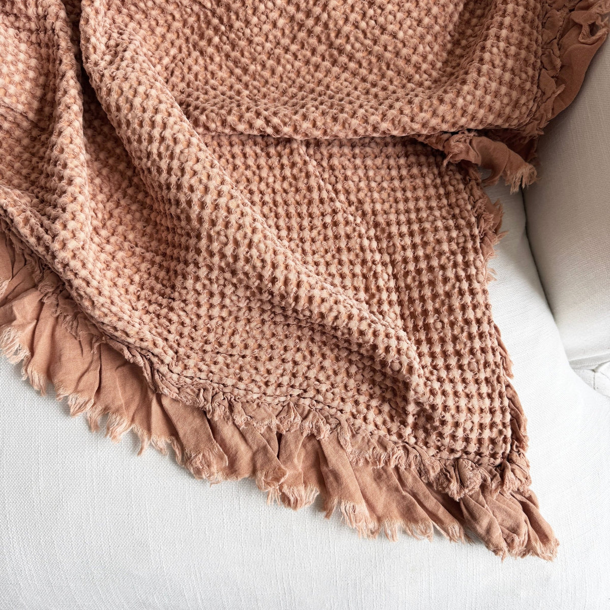 Organic Cotton Waffle Throw - Rust - Mama and Tochter - Nest & Bird
