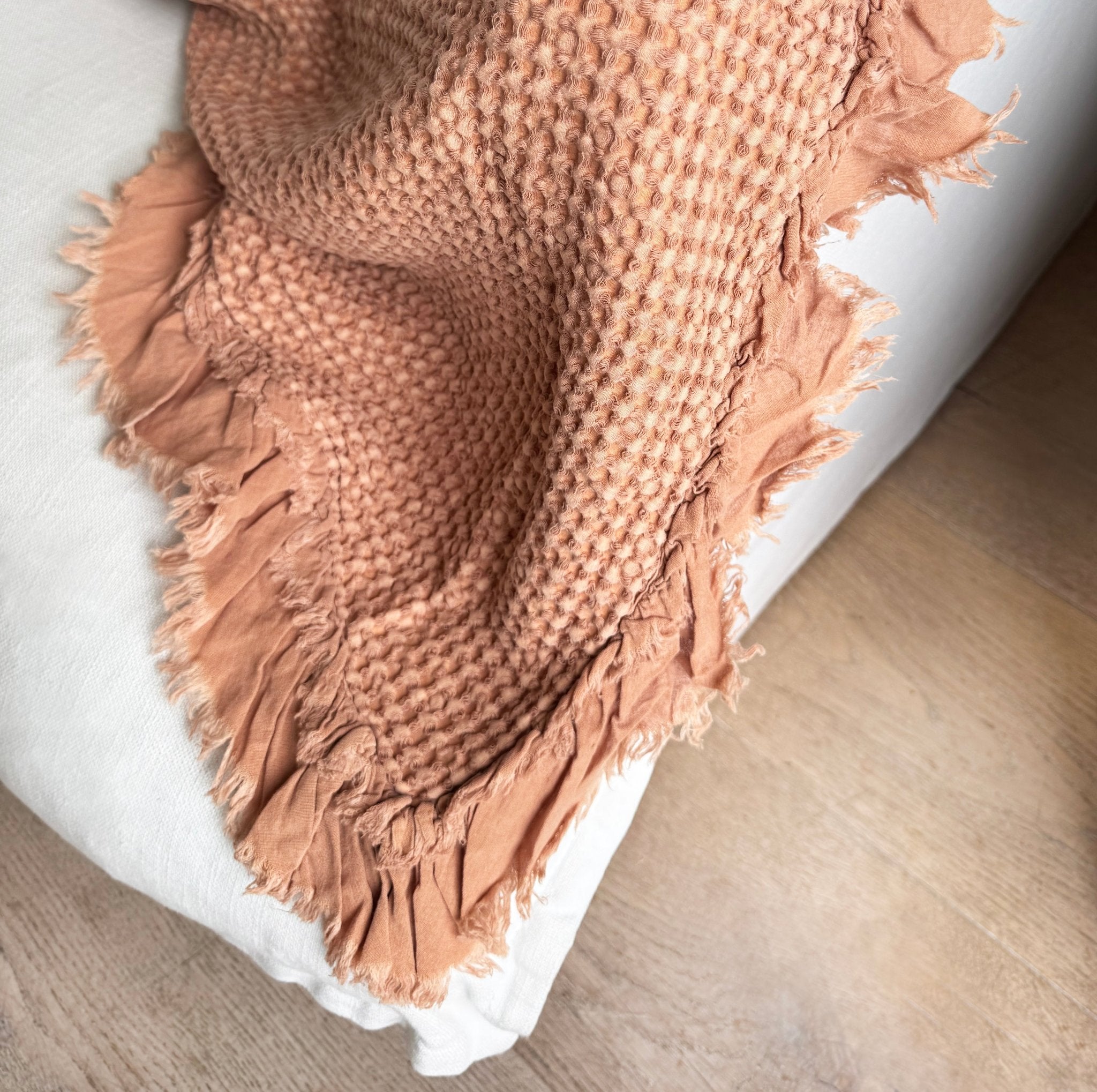 Organic Cotton Waffle Throw - Rust - Mama and Tochter - Nest & Bird