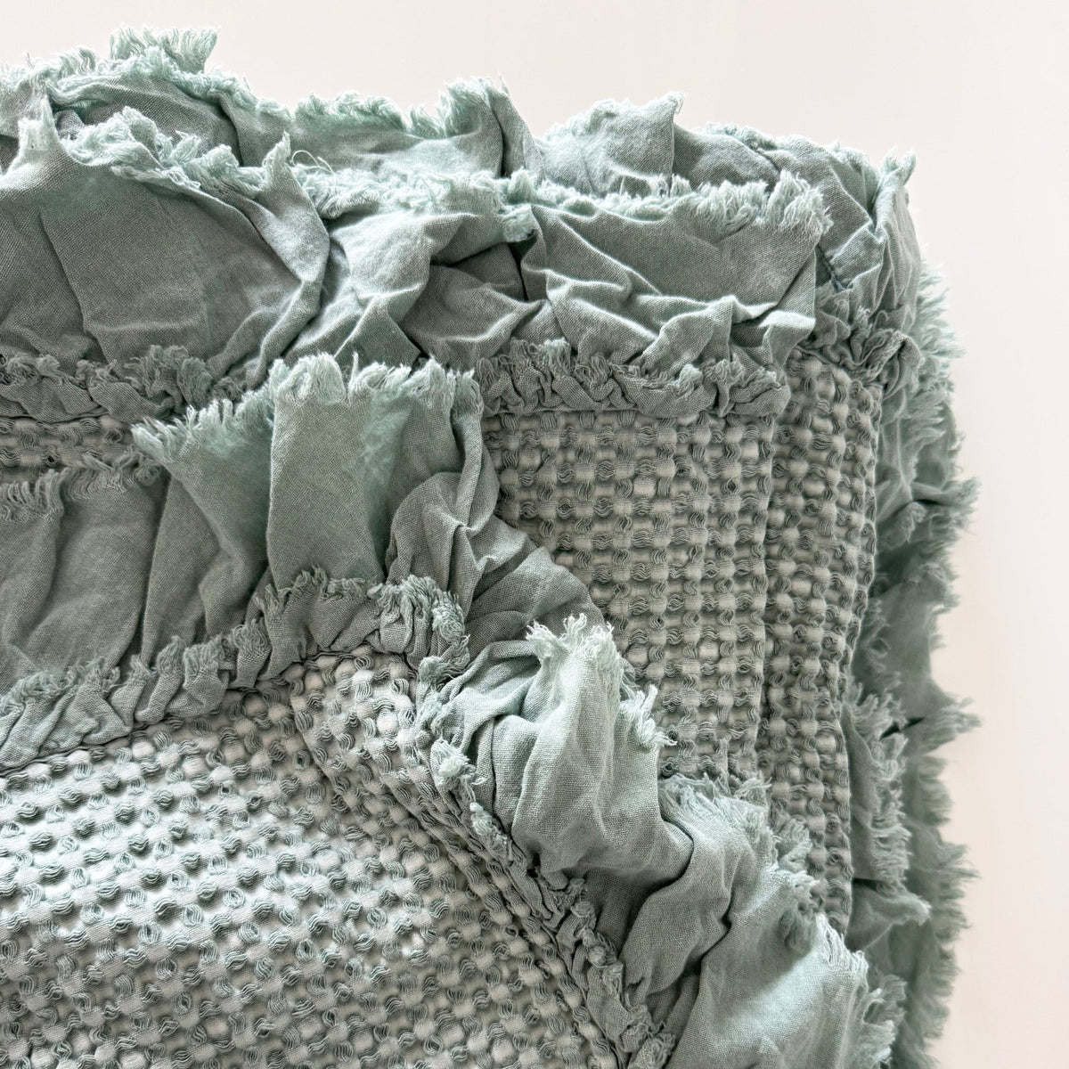 Organic Cotton Waffle Throw - Sea Green - Mama and Tochter - Nest & Bird