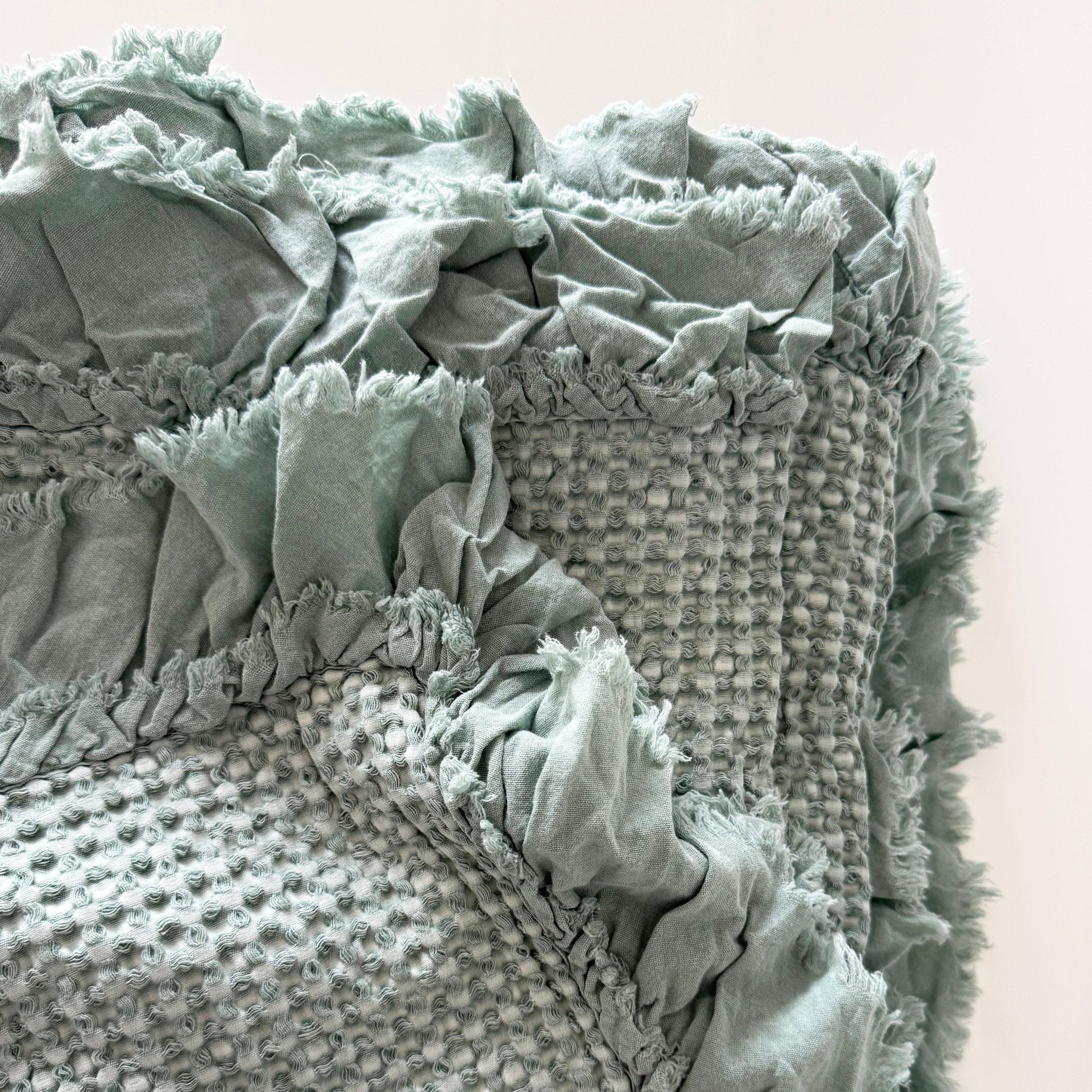 Organic Cotton Waffle Throw - Sea Green - Mama and Tochter - Nest & Bird
