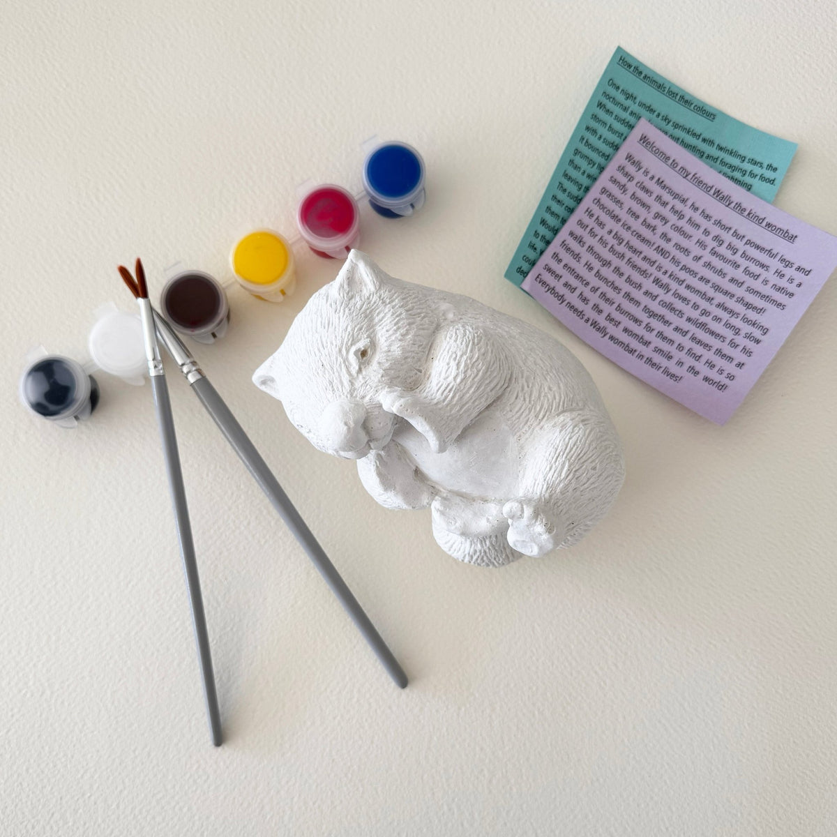 Paint Your Own Wally the Wombat - Not Just Wombats - Nest & Bird