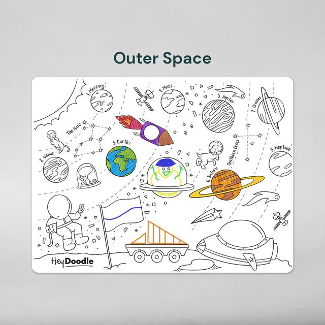 Reusable Silicone Colouring In Mat - Outer Space - Nest & Bird - Nest & Bird