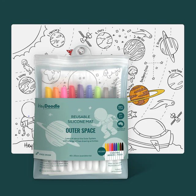 Reusable Silicone Colouring In Mat - Outer Space - Nest & Bird - Nest & Bird