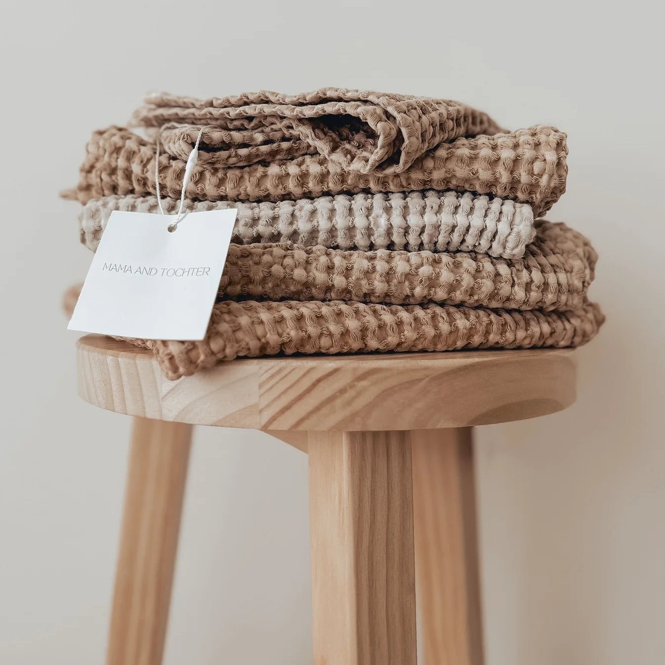 Rustic Waffle Hand Towel - Light Rust - Mama and Tochter - Nest & Bird