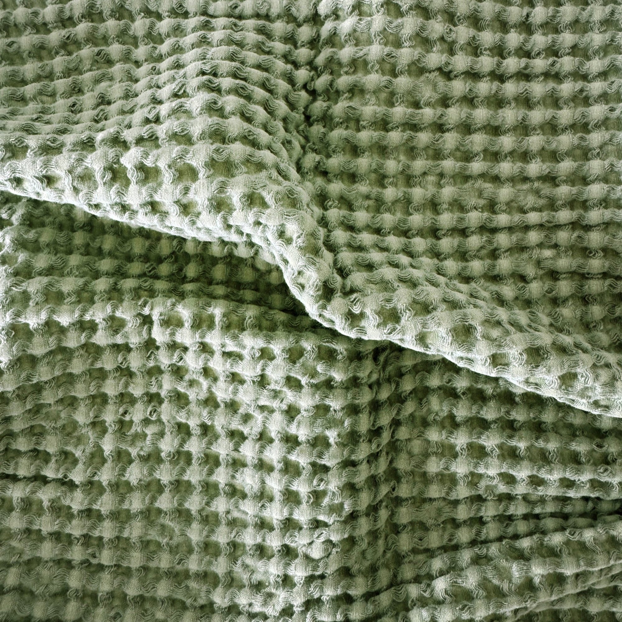 Rustic Waffle Hand Towel - Olive - Mama and Tochter - Nest & Bird