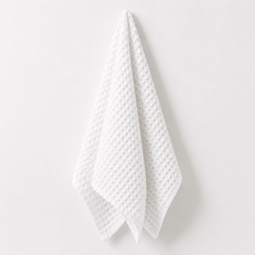Rustic Waffle Hand Towel - White -Mama and Tochter- Nest & Bird