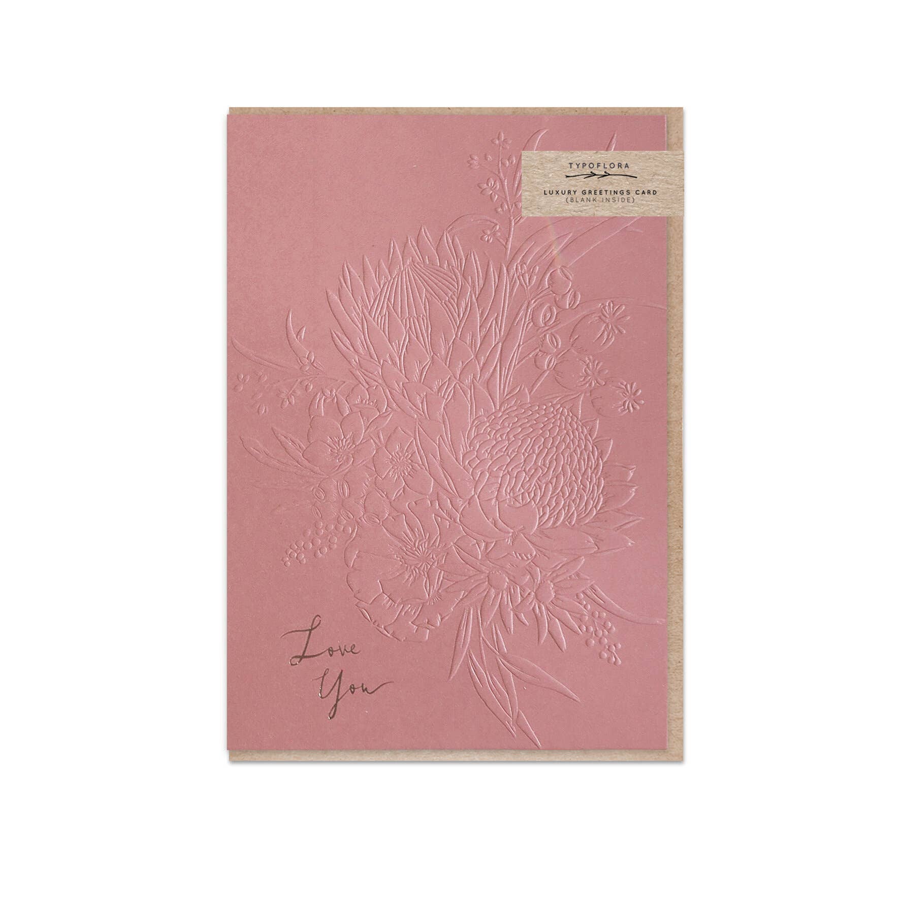 Terracotta Love You Card - Typoflora - Nest & Bird
