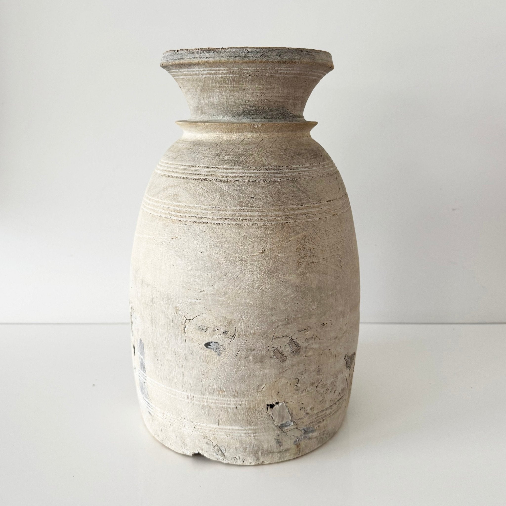 Vintage Indian Pot Tall - Nest and Bird - Nest & Bird