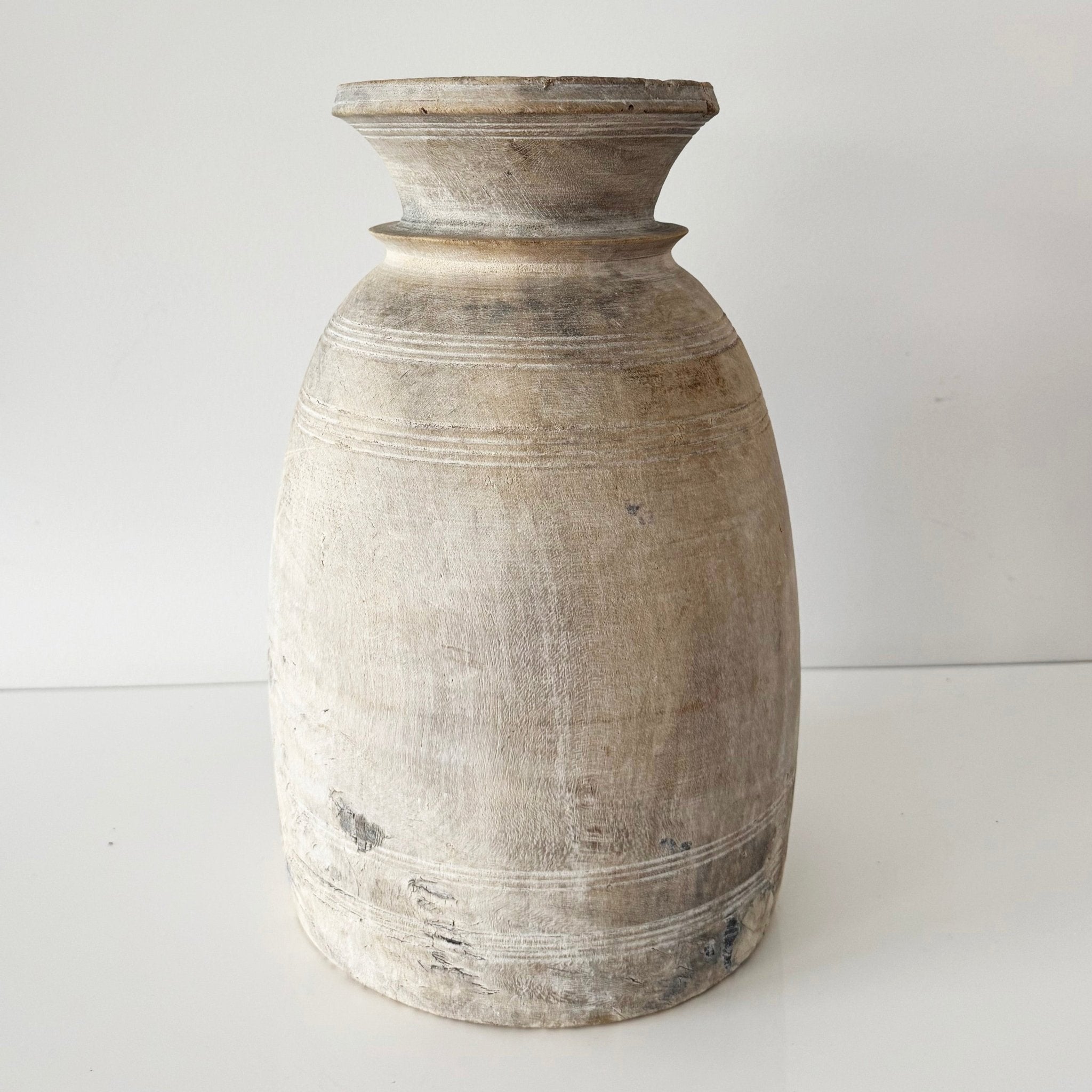Vintage Indian Pot Tall - Nest and Bird - Nest & Bird
