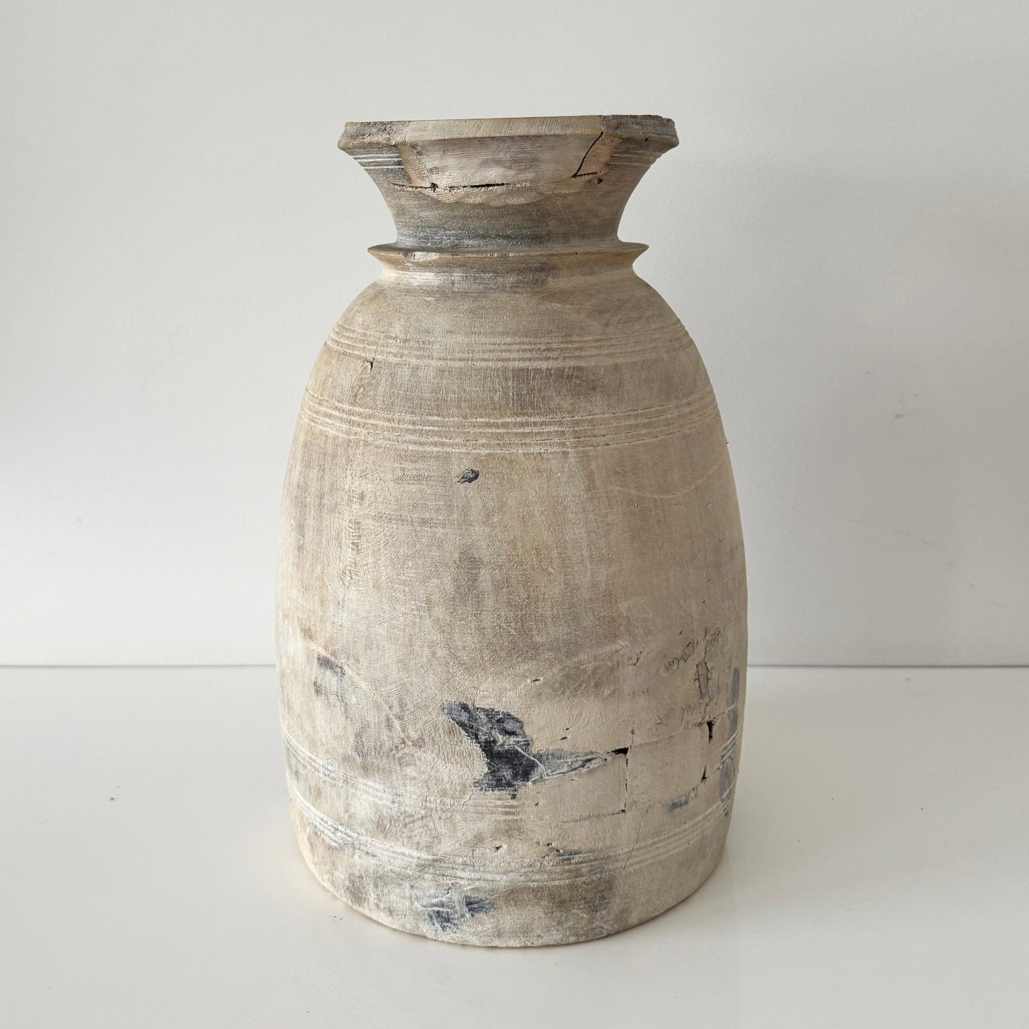 Vintage Indian Pot Tall - Nest and Bird - Nest & Bird