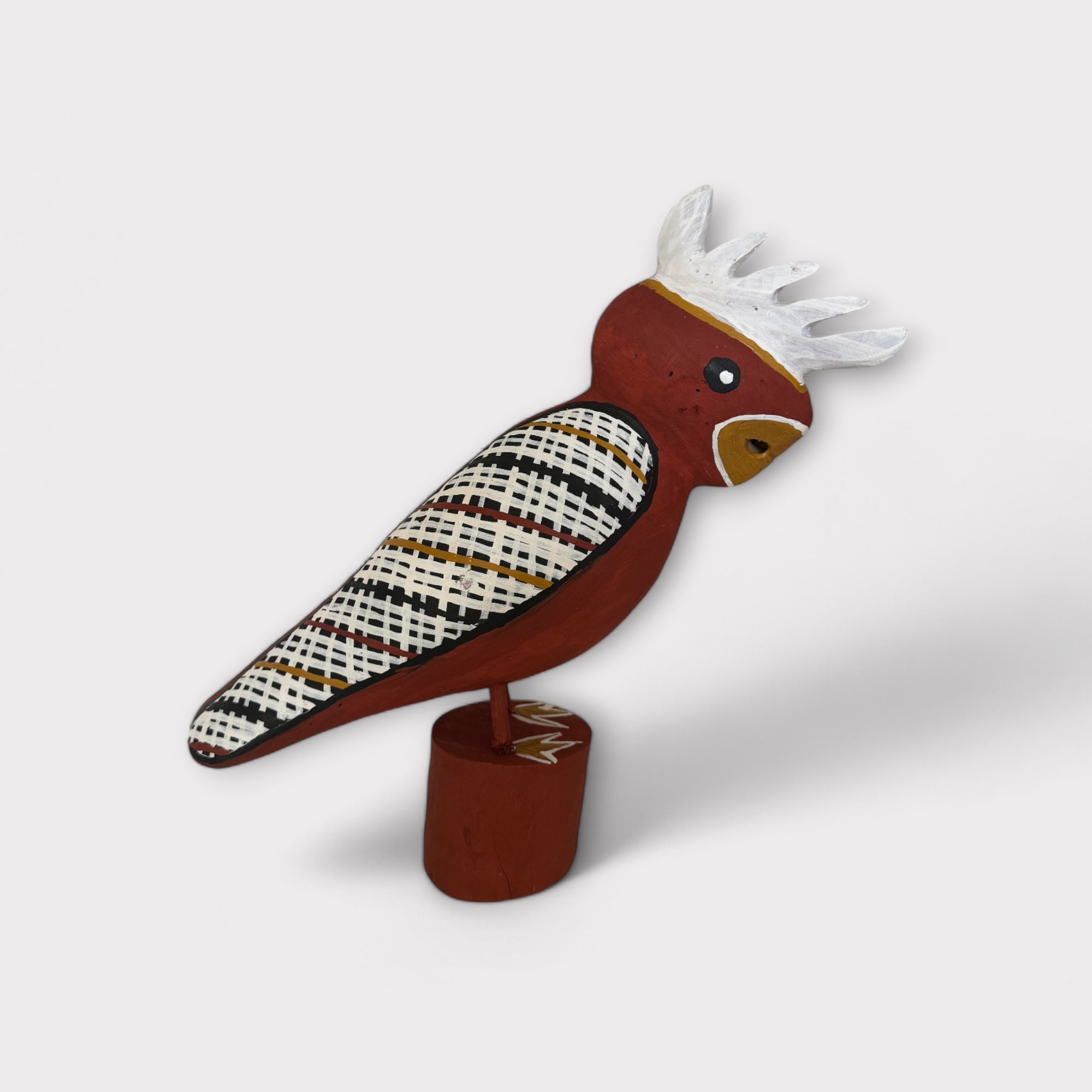 White Cockatoo Sculpture - Original Art - Elah Yunupingu & Barbara Wanambi - Nest & Bird