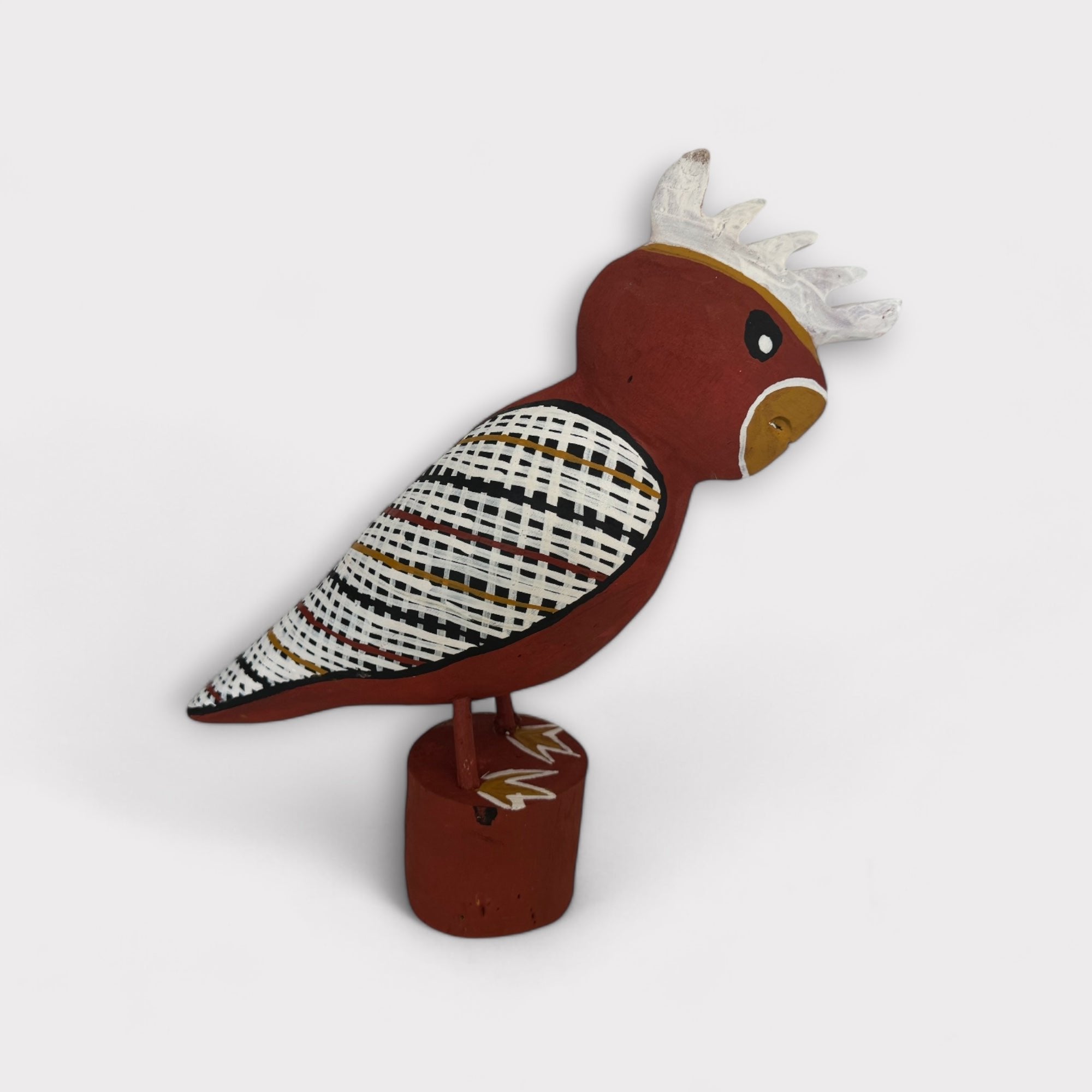 White Cockatoo Sculpture - Original Art - Elah Yunupingu & Barbara Wanambi - Nest & Bird