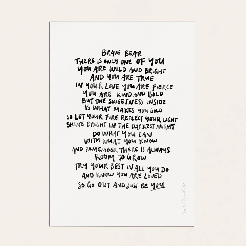 Wildkinship "Brave Bear" Print - Wildkinship - Nest & Bird