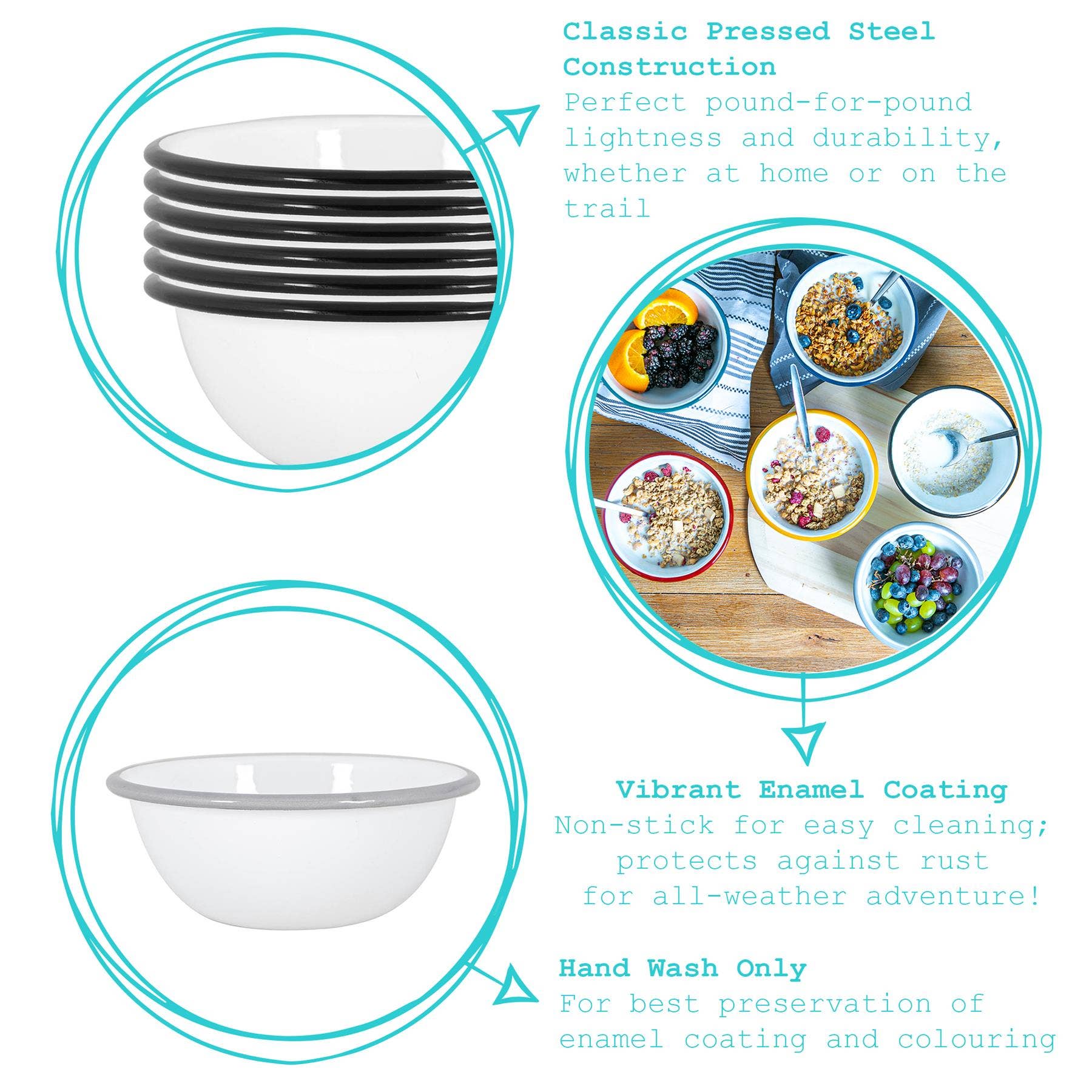 Yellow Rim Enamel Bowl - Rinkit Pty Ltd - Nest & Bird