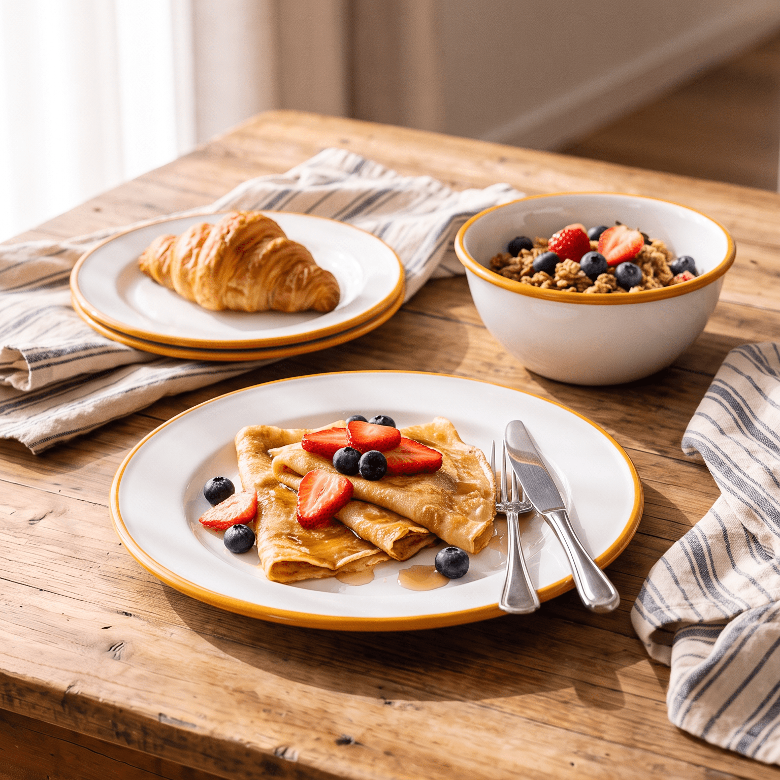 Yellow Rim Enamel Dining Set | 18 Piece -Rinkit Pty Ltd- Nest & Bird