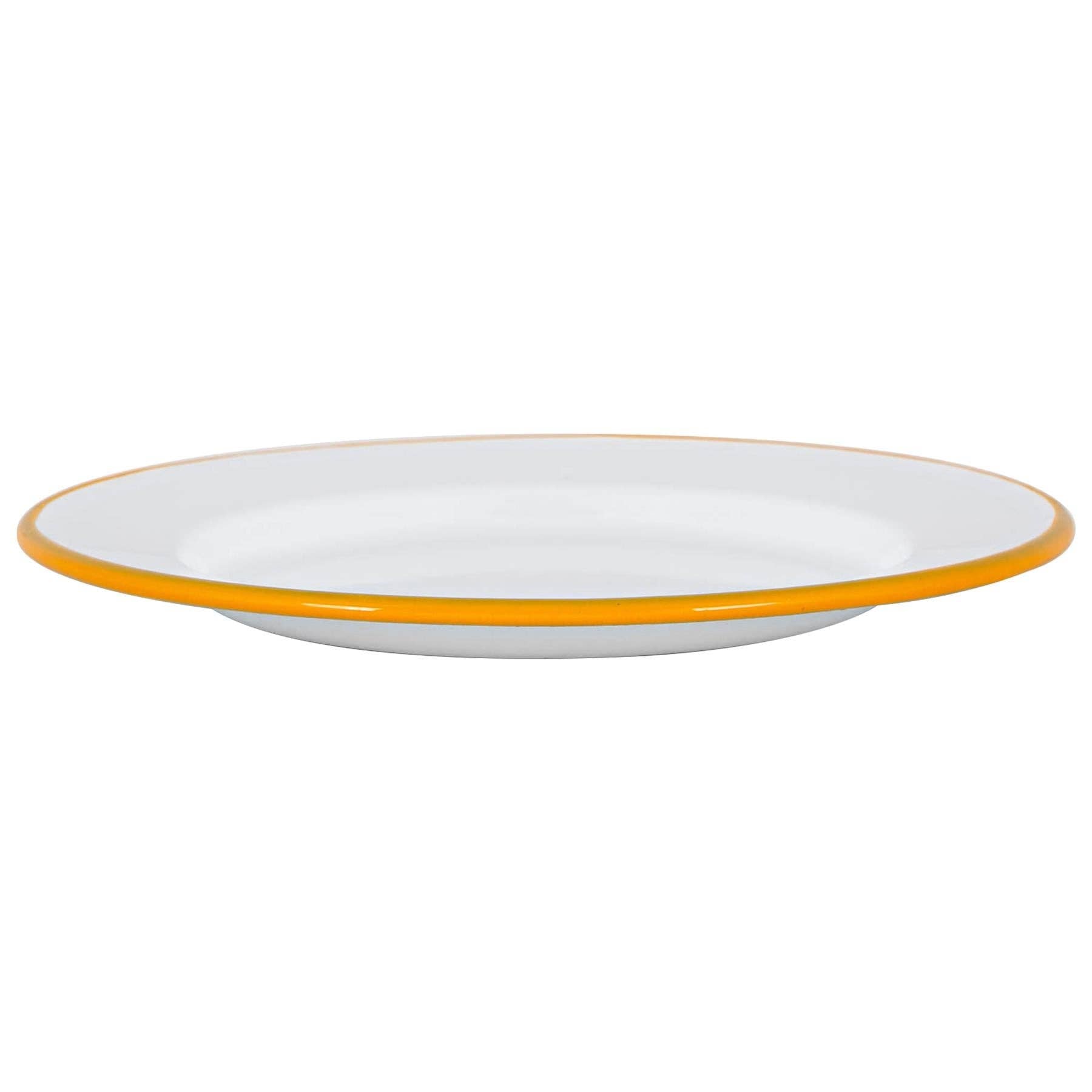 Yellow Rim Enamel Dinner Plate - Rinkit Pty Ltd - Nest & Bird